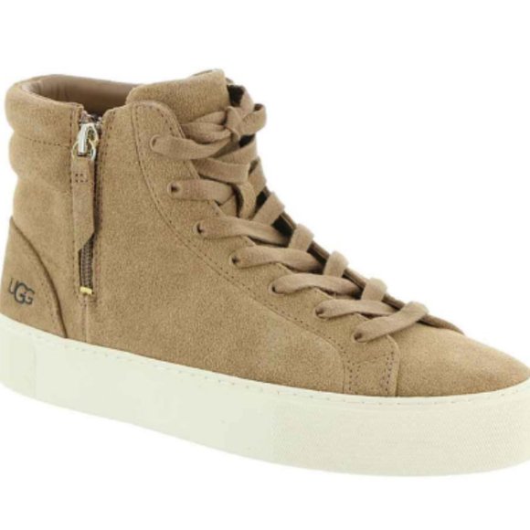 Ugg Oli Taupe Suede High Top Sneakers - Picture 1 of 4